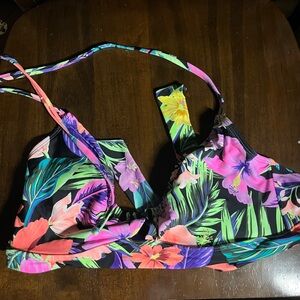 Tropical Floral Bikini Top